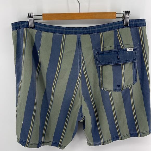Katin striped unlined drawstring of waist surf beach swim board shorts sz 36 - Picture 8 of 8